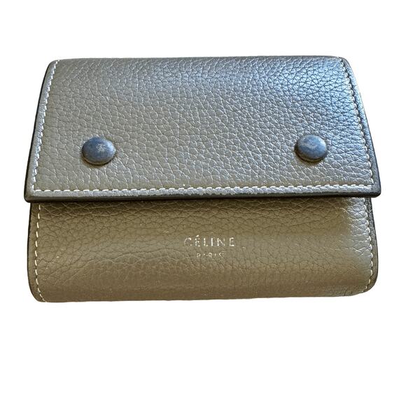 Céline Gray - Taupe | Yellow Compact Snap Wallet - Picture 1 of 10